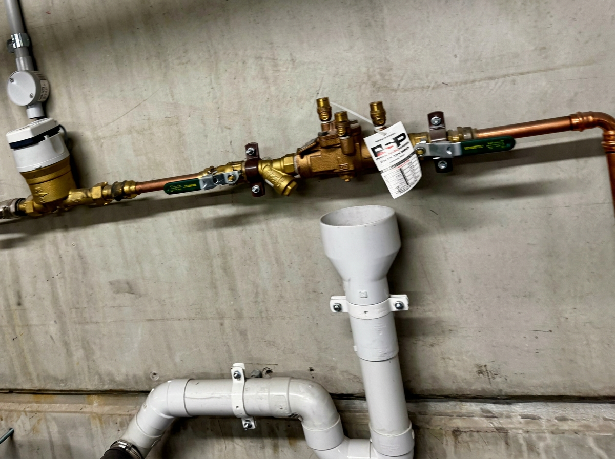 Backflow prevention assembly installed by Hydrovic Plumbing Group